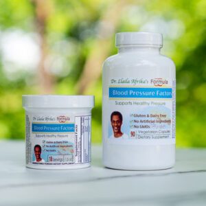 Two containers of blood pressure supplements