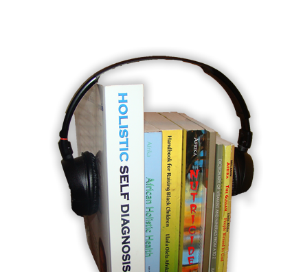A pair of headphones on top of books.